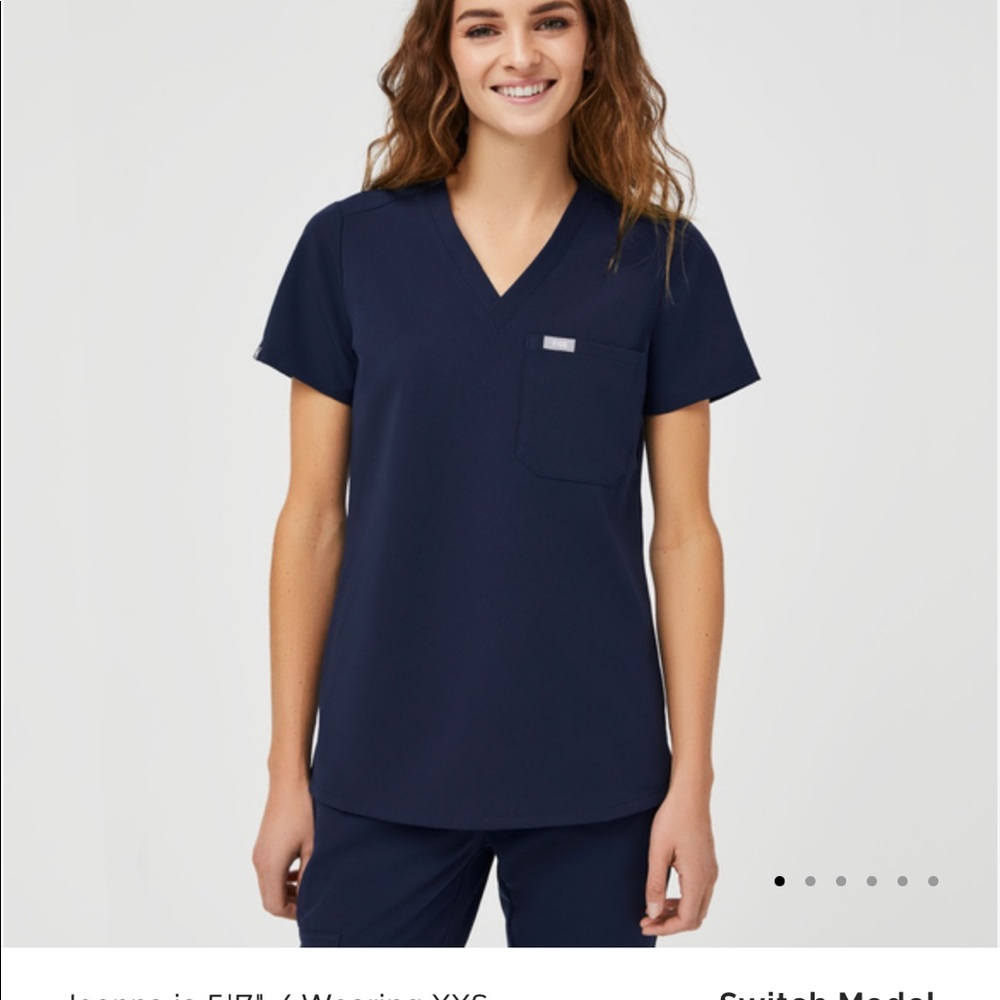 Figs scrub set navy small tall Livingston pants and Catarina top